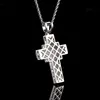 Nuovi gioielli Hip Hop Collana con pendente a croce in cristallo pieno placcato oro / argento Religione Accessori per gioielli da uomo Regali cristiani