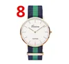 Männer Frauen Uhren 40mm Quarz Nylon Canvas Band Designer Uhr Casual Weihnachtsgeschenke Marke Armbanduhr Unisex 1024 Hohe Qualität