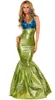 Prinses Ariel Halloween Party Dragen Jurk Kleding Bar Fancy Sexy Uniforms Mermaid Kostuum Cosplay Party Carnaval Green Apparel