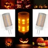 LED Flame Effect Fire Light Bulbs Halloween Decorations G4 Connector Simulated Decorative Flickering Light Atmosphere Lighting Vintage Flaming Lamps Christmas