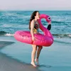 120CM 60 Inch Giant Inflatable Flamingo Pool Toy Float Inflatable Rose red Cute Ride-On donuts Pool Swim Ring Floats