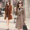 2018 Våren New Korean Women's Long Woolen Coat Tinkad Woolen Coat Slim Korean version av den tunna tidvattnet