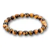 Mode 8 MM Chakra Tiger Eye Bouddha Bracelets Pour Femmes Hommes Pierre Naturelle Perles Rondes Bracelet Lava Bijoux