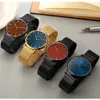 Top Marke Luxus Quartz Watch Männer lässig Schwarz Japan Quarzwatch Edelstahl Holzgesicht Ultra dünner Uhr Mann Relogio Neu S91012629