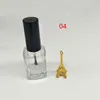 Bouteille de vernis à ongles vide transparente de 15ml avec couvercle de brosse, emballage d'huile à ongles en verre Transparent, conteneurs de laque d'art d'ongle F1275