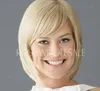 Light blonde Short women's Straight Synthetic cosplay Hair Wigs