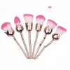 Neues 6-teiliges Rosen-Make-up-Pinsel-Set, bunte Rosenblütenform, Make-up, Foundation, Kosmetik, Puderpinsel