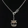 lucky 8Dancing Girl/Steamed Head/Pirate Ship/Pentagram Vintage silver charm pull chain necklaceDIY Femmes bijoux Accessoires A52