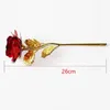 Romantische 24K Plating Golden Rose Flower Gold Foil Plated Artificial Wedding Feestelijke Party Valentine Day Gift C251