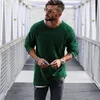 À manches longues hommes t-shirt 2018 été col rond mâle surdimensionné t-shirt coton tricoté t-shirt Streetwear Hip Hop t-shirt Homme1