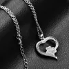 Pet Memorial Smycken Alltid i mitt hjärta Hund Kattfot Pet Paw Print Heart Pet Lover Hängsmycke Halsband Animal Keepsake Charms