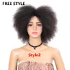 Fashion 6 inch Kinky Curly short Afro Wigs 6inch nature black Synthetic Wig For Women 90g