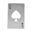 Poker kaart bierflesopener gepersonaliseerde grappige roestvrijstalen creditcard fles opener kaart van schoppen bar tool