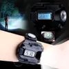 Powerful led Flashlight Tactical CREE LED 1000 Lm Display Rechargeable Wrist Watch Flashlight Waterproof Torch With Mini-compass