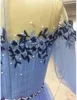 himmelblå delikat pärlstav prom klänning sida delad formell lång sexig aftonklänningar mantel de soiree juvel krage formell festklänning4954601