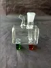 Small square water bottle Wholesale Glass bongs Oil Burner Glass Water Pipes Oil Rigs Smoking Rigs