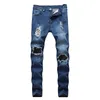 Jeans de designer de vêtements pour hommes déchirés Vintage Denim Pants Noir Bleu Blanc Crayon Pantalon Mode Vêtements Livraison gratuite