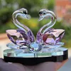 Crystal Glass Animal Swan Figurines Paperweight Feng Shui Crafts Figurine Art & collection For Home Wedding Decor Kids Gifts341L