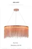 Modern Franserad Aluminiumkedja ljuskrona Lights Nordic Style Luxury Chandeliers Silver / Rose Gold Hängande belysning för vardagsrum