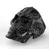 316L Stainless Steel Alien Skull Ring for Men Hip hop party ring male