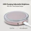 LED Lighted Mini Makeup Mirror 3X Magnifying Compact Travel Portable Sensing Lighting Makeup Mirror Green/Pink/Rose Gold