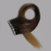 Ombre Brazilian Remy Hair Tape In Human Hair Extensions 100g Skin Weft 40pcs Straight Tape In Extensions Virgin Brazilian Hair 8A Grade