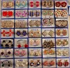 Random Mix Style 30Pairs/Lot With Box Gold Gem Fashion Earrings Wholesale Earrings New Fashion Jewelry Top Quality HJ002