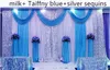 3X 6M Shiny Red Wedding Drape Backdrop Curtain With Sequins Swag Pleated For Wedding Banquet Decoration