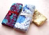 Folding Luxury Silk Brocade Jewelry Roll n go Cosmetic Bag Travel Ladies Drawstring Makeup Storage Bag Pouch