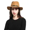 Wearone 2017 Crazy Jazzhat unisex mocka bred brimfjäder filt fedoras hattar kvinnor vintage bred grim floppy chapeau femme pnama ha8097525