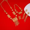 Nouvelle Arrivée Africaine Dubaï Or Mariée Ensemble De Bijoux 24K Or Éthiopienne Moyen-Pâques Inde Tassel Pendentif Ensemble De Bijoux