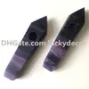 Crown Chakra Opened Fluorite Crystal and Stones Pipe Natural Quartz Pipe Fluorite Dark Purple Gemstone Healing Smoking Pipe 1Pcs Hot Sale