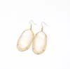 Geometria di colore oro di moda ovale esagono abalone guscio fascino druzy druzy drusy orecchini per donne marchi gioielli