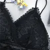 Regata de crochê de renda branca sexy sutiã recortado regata decote em v profundo renda bralette bordado alça espaguete roupa íntima feminina 7179594