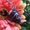 1pcs Natural crystal Dream amethyst hand-carved quartz skull key ring healing Feng Shui handicraft Increased energy