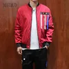 جاكيتات الرجال Meebbud Spring Autumn Men Jacket طرف غير رسمي مع الديكور حجم كبير الأزياء الأسود الأحمر