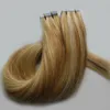 10-26 "Indian Remy Tape In Hair Human Hud Weft 40PCS P27 / 613 Tape In Hair Extensions Rak 100g Tape Hair Extensions