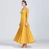 Robe de salon jaune femme vêtements de danse de salon rouge robe de flamenco espagnol valse viennoise frange tango foxtrot