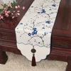 短い長い豪華な中国のシルク生地テーブルランナーハイエンド古典的な装飾的なサテンテーブルクロス長方形のコーヒーテーブルマット150x33 cm