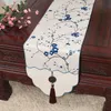 Elegante luxe dikker Chinese zijde stof tafel runner high-end kerstdiner partij decoratie damast tafelklep rechthoek 300x33 cm