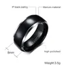 8 mm tytanowe pierścienie dla mężczyzn kobiety czarna kopuła dwustronna błyszcząca błyszcząca wysoka, polska oprawa ślubna rozmiar 6-13232n