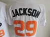 NCAA Vintage 29 Bo Jackson College Maillots de baseball Orange Blanc Moive 28 Memphis Chicks Chemises de baseball cousues S-XXXL