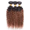 4PCS Human Hair Ombre Weave Bundles Kinky Brazylian Virgin Hair T 1B 30 Dwucie kolor Ombre Medium Auburn Hair Extension4508274