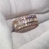 Choucong completo 15ct diamante rosa ouro 925 prata esterlina noivado anel de banda de casamento para mulher gift175i