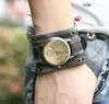 Mode Punk Hommes Quartz Montres En Cuir Véritable Designer Rétro Personnalité Montre Steampunk Montre-Bracelet Cadeaux pour Homme