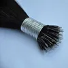 Tjock botten malaysisk nano ring hårförlängningar 1g strand 300g parti 14 till 24 toppkvalitet remy hår 3 färger alternativ
