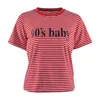 Nuove donne di estate Top O-Collo T-shirt manica corta a righe T-shirt Tees Blusas Femininas Drop Shipping S M L XL Plus Size