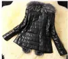 Cappotti in pelliccia sintetica con cuciture in pelle PU stile autunno inverno Plus Size Capispalla sottile Capispalla in pelliccia sintetica da donna