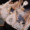 Роскошные свадебные короны горный хрусталь кристаллы Маскарад свадебный торт короны оголовье аксессуары для волос партии диадемы барокко шикарный цветок девушка