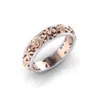 Rose Gold Plant Flower Ring Band Ringar Engagemang Ringar För Kvinnor Mode Smycken Kvinnor Ringar Mode Smycken